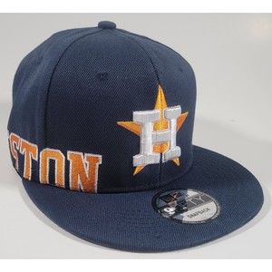 Houston Astros New Era Blue Adjustable Snapback Hat Side Split MLB Baseball Cap